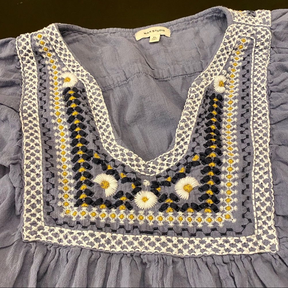 Max Studio XL. Worn one time. Really cute shirt.
